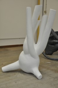 Ambiguous creature, 2011, polystyrene, plaster, 50x70x110 cm